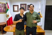 Presidente Carlos Peña Ortiz felicitó al joven boxeador Gerardo «El Bendito» Estopellán