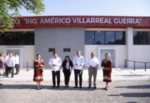 Inaugura Américo Villarreal gimnasio en Escuela Normal de Educadoras, legado de su padre