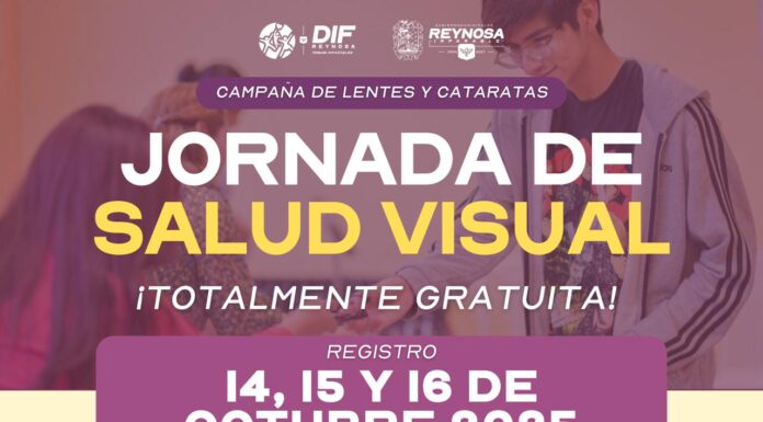 Invita DIF-Reynosa a registrarse a Jornada de Salud Visual para apoyar a la población con problemas de la vista