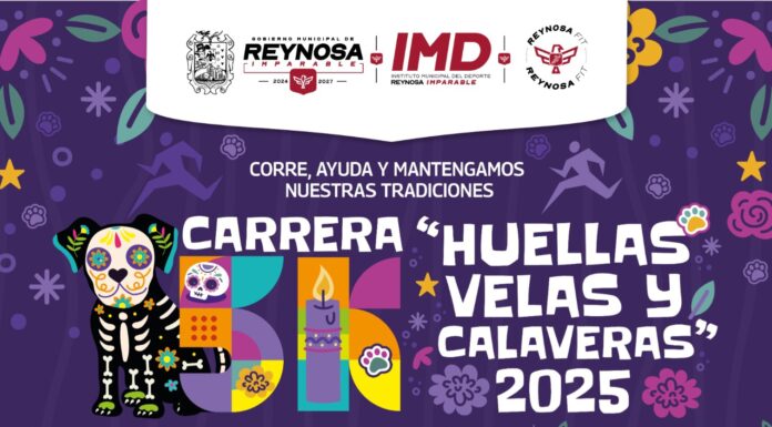 Invita el Gobierno de Reynosa a participar en la carrera 5K Huellas, Velas y Calaveras 2025