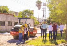 Supervisó Carlos Peña Ortiz pavimentación hidráulica en la colonia López Portillo de Reynosa