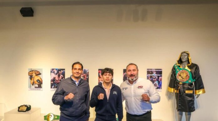 Visitó boxeador reynosense Gerardo «El Bendito» Estopellán al Presidente Carlos Peña Ortiz