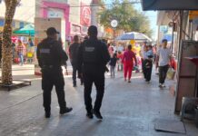 Vigila Guardia Estatal de Proximidad Municipal área peatonal en Reynosa