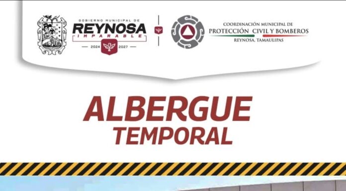 Ofrece Alcalde Carlos Peña Ortiz Albergue Temporal en Polideportivo Reynosa