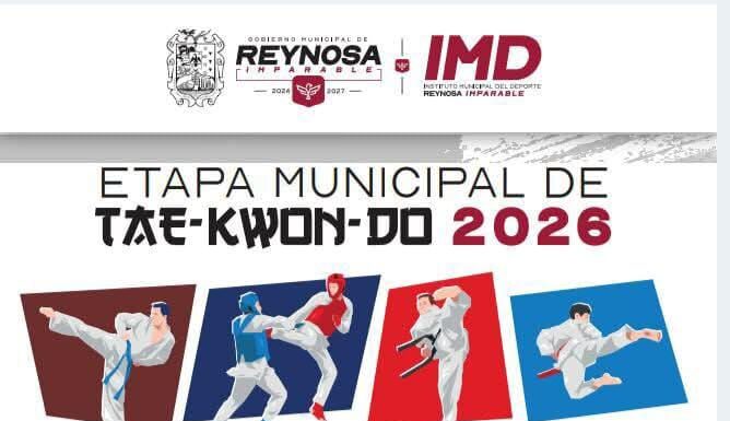 Invita el Gobierno de Reynosa a participar en el Torneo Municipal de Taekwondo