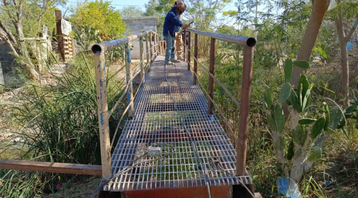 Instala Gobierno de Reynosa nuevo puente peatonal en Nuevo Amanecer