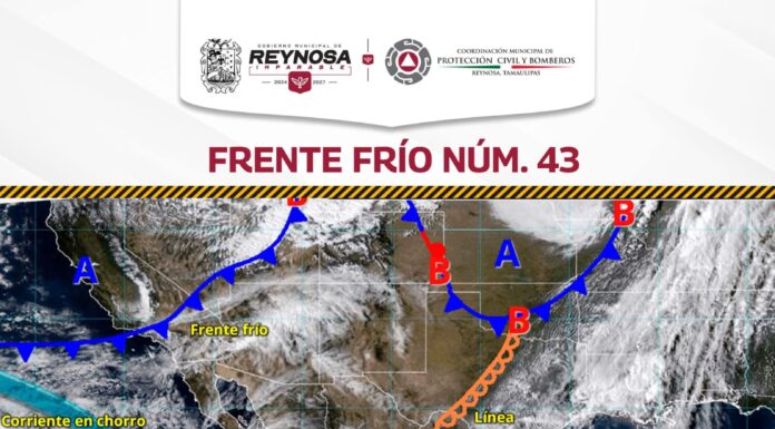 Regresa temperatura fresca y probabilidad de lluvia por Frente Frío Número 43