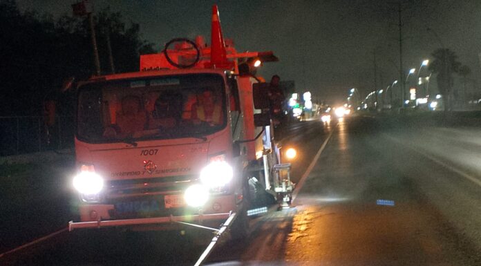 Con jornada nocturna el Gobierno de Reynosa da mantenimiento a señalización vial