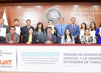 Estudiantes de excelencia de la UAT concluyen estancia en el Órgano de Administración Judicial