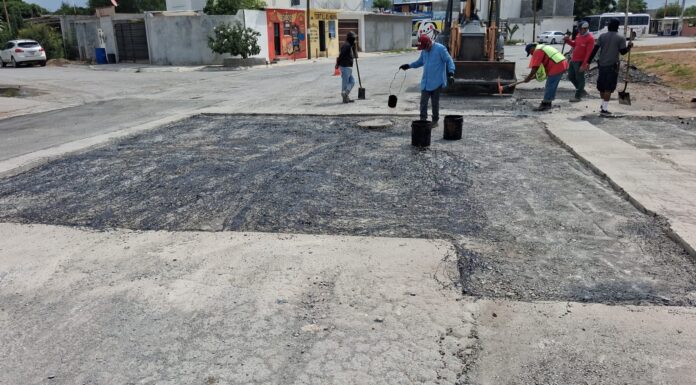 Intensificó Servicios Públicos trabajo de bacheo en Reynosa
