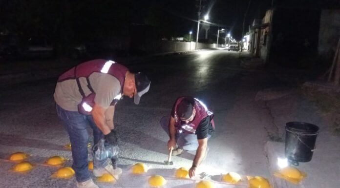 Instaló Gobierno de Reynosa boyas de tráfico para seguridad peatonal