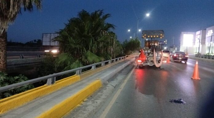 Realizó Gobierno de Reynosa trabajos de Ingeniería Vial durante turno nocturno