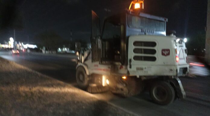 Avenidas limpias con trabajo nocturno en Reynosa
