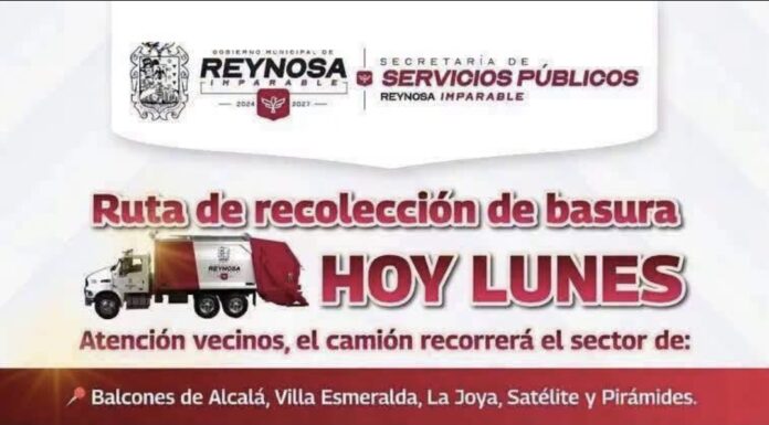 Servicio de recolección de residuos domésticos este lunes