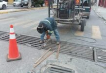 Reparó Servicios Públicos rejilla pluvial en bulevar Hidalgo