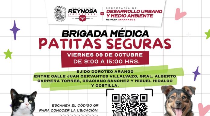 Llevará brigada Patitas Seguras atención gratuita al Ejido Doroteo Arango