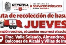 Recorre camión recolector Valle Soleado y Pedro J. Méndez, entre otras colonias hoy jueves