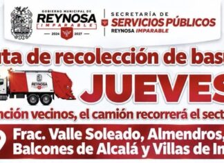 Recorre camión recolector Valle Soleado y Pedro J. Méndez, entre otras colonias hoy jueves